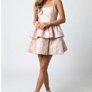 Olivaceous Pink Textured Mini Dress